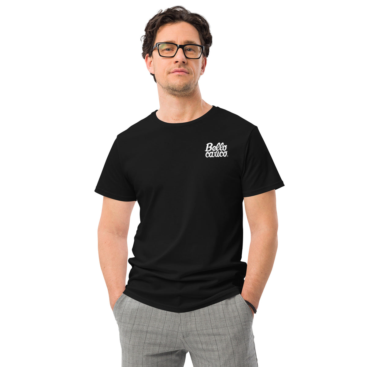 T-shirt in cotone premium uomo bello carico small logo